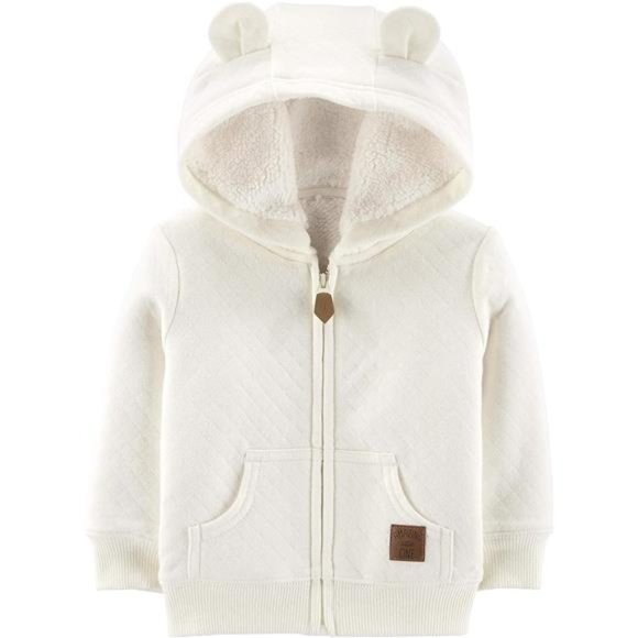 Simple Joys by Carter's Unisex Babies' Hooded Sweater Jacket with Sherpa Lining